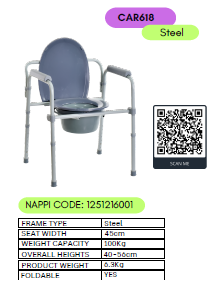 Bathroom Aids Shower / Comode chair Steel CAR618